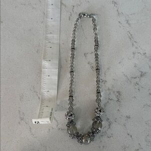 Smoky Gray Beaded Statement Necklace - Women Jewelry